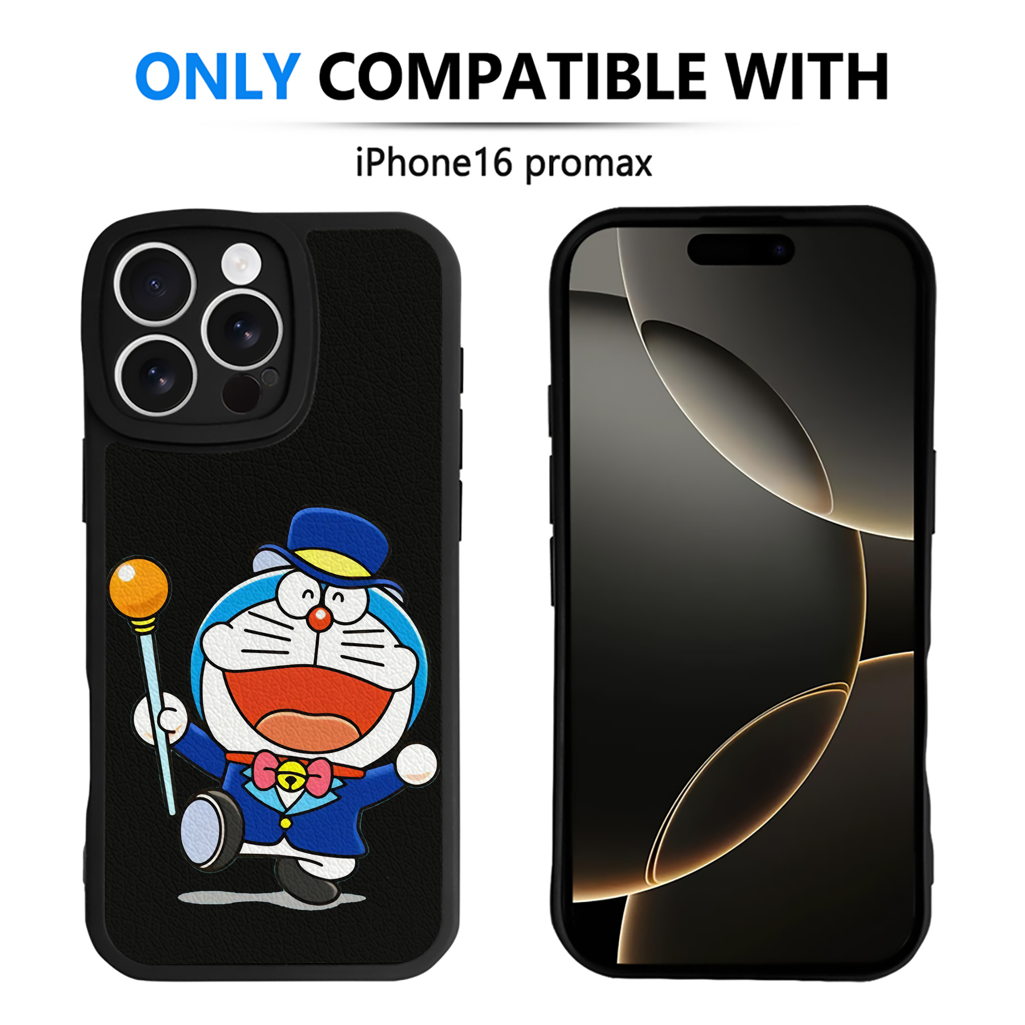 （画像用） ドラえもん Doraemon 【iPhone 16シリーズ対応】シリコンスマホケース（レザー調） 材質：シリコン